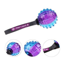 Іграшка для Собак Gigwi Push To Mute М'яч з Звуком, що відключається Фіолетово-Синій 7,5 см