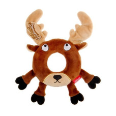 Іграшка для Собак Gigwi Plush Friendz Плюшевий Олень з Гумовим Кільцем Всередині та Пищалками 19 см