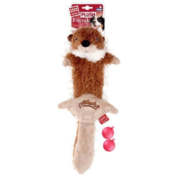 Игрушка для Собак Gigwi Plush Friendz Бобер с Двумя Сменными Пищалками 63 см