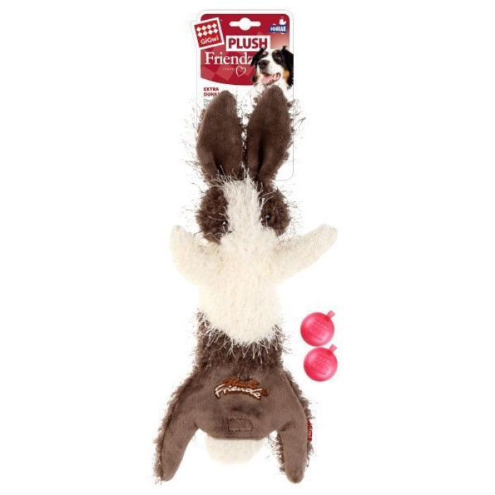 Игрушка для Собак Gigwi Plush Friendz Заяц с Двумя Сменными Пищалками 63 см