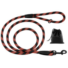 Поводок для Собак Active из Альпинистского Шнура Светоотражающий Черно-Оранжевый, M – 300 см/7 мм