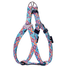 Шлея для собак нейлоновая BronzeDog Urban Гуцульская, Синяя XS 33-40 см