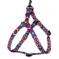 Шлея для собак нейлоновая BronzeDog Urban Гуцульская, Фиолетовая 2XS 24-30 см
