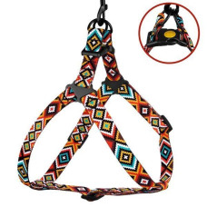 Шлея для собак нейлоновая BronzeDog Urban Гуцульская, Оранжевая 2XS 24-30 см