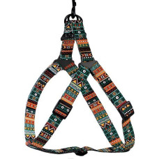 Шлея для собак нейлоновая BronzeDog Urban Этническая, Ментол 2XS 24-30 см