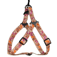 Шлея для собак нейлонова Urban Квіти, Бежева 2XS 24-30 см