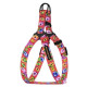 Шлея для собак BronzeDog Urban Folk нейлоновая c металлической фурнитурой, Коралловая L 58-71 см