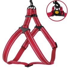 Нейлонова Шлеяка для собак ACTIVE, червона зі світловідбиттям S 40-53 см