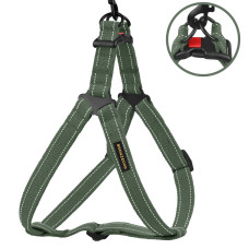 Шлея для Собак BronzeDog Сotton Стандарт Рефлекторная х/б Брезент Хаки L, 58-71 см