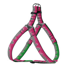 Шлея для собак BronzeDog Urban Art нейлоновый Пит-стоп, S 40-53 см