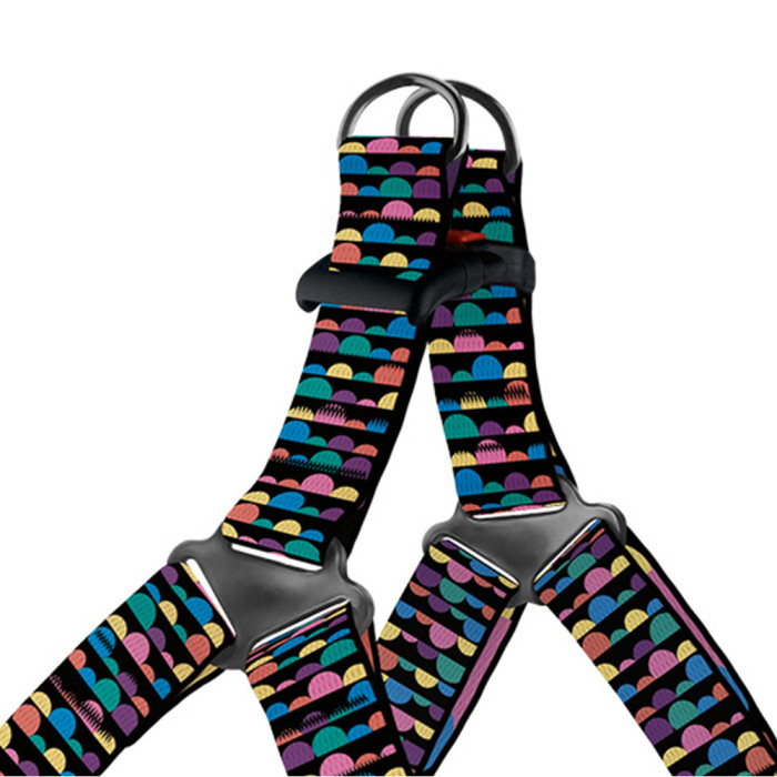 Шлея для собак BronzeDog Urban Art нейлоновый Бульки, S 40-53 см