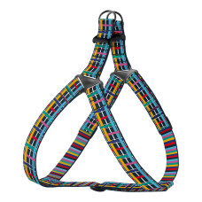 Шлея для собак BronzeDog Urban Art нейлоновая Клетка, M 45-56 см