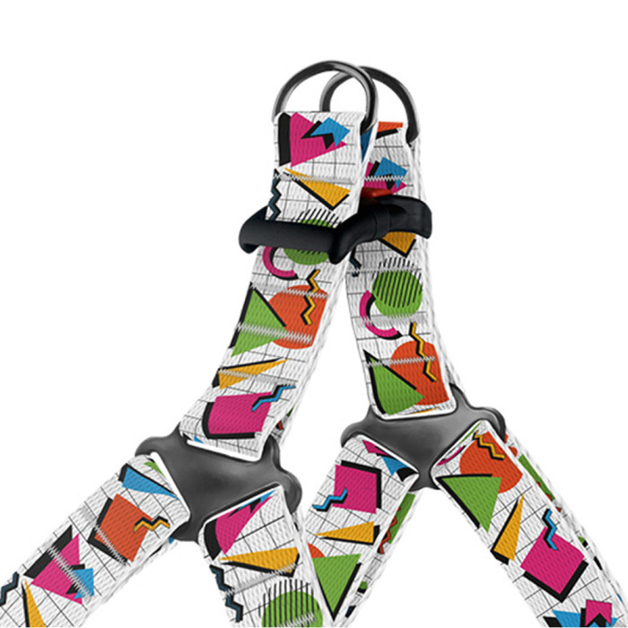 Шлея для собак BronzeDog Urban Art нейлоновый Геометрия, M 45-56 см