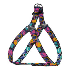Шлея для собак BronzeDog Urban Art нейлоновый Диско, L 58-71 см
