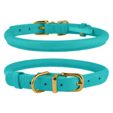 Нашийник для собак круглий шкіряний Crazy ментоловий XS, 18-25 см
