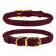 Нашийник для собак круглий шкіряний Crazy бордовий M, 30-40 см