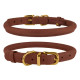 Нашийник для собак круглий шкіряний Crazy коньячний L, 38-48 см