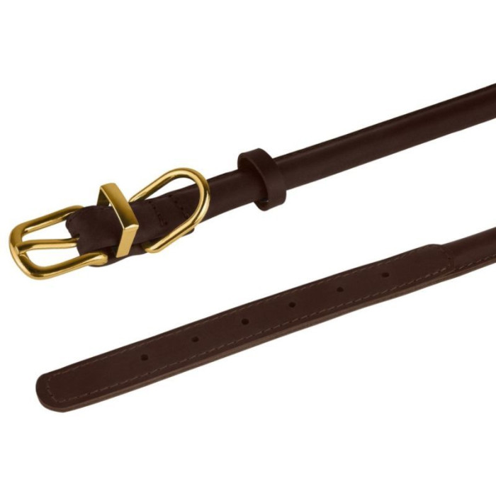 Ошейник для собак круглый кожаный BronzeDog Crazy темно-коричневый M, 30-40 см