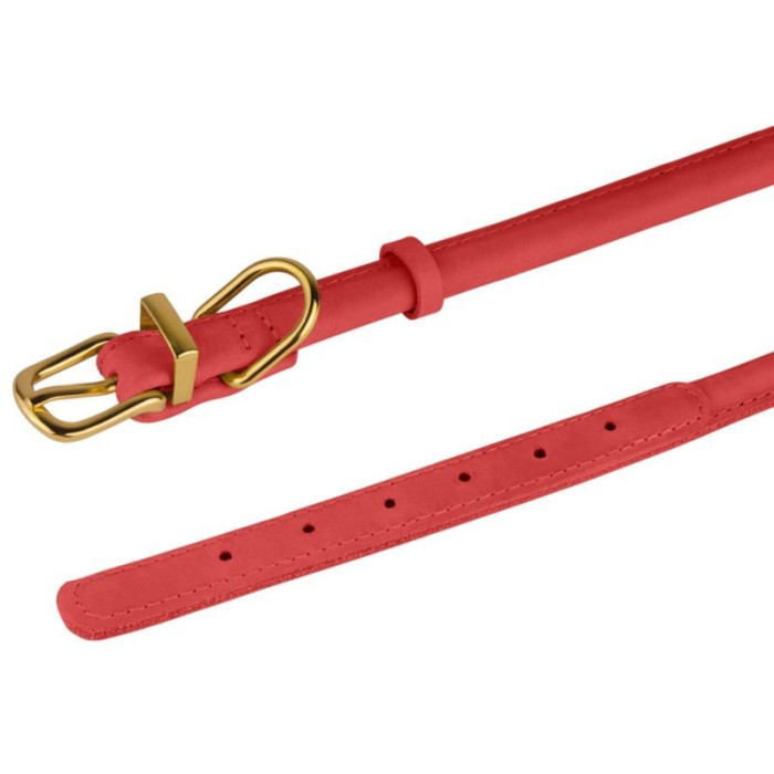 Нашийник для собак круглий шкіряний Crazy рожевий S, 23-33 см