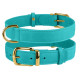 Ошейник для собак кожаный BronzeDog Crazy ментоловый L, 38-49 см