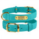Ошейник для собак кожаный BronzeDog Crazy ментоловый L, 38-49 см
