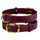 Ошейник для собак кожаный BronzeDog Crazy бордовый L, 38-49 см