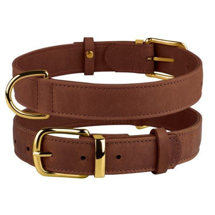 Нашийник для собак шкіряний Crazy коньячний XS, 19-25 см