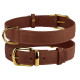 Нашийник для собак шкіряний Crazy коньячний XS, 19-25 см