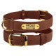Нашийник для собак шкіряний Crazy коньячний XS, 19-25 см