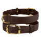 Ошейник для собак кожаный BronzeDog Crazy темно-коричневый L, 38-49 см
