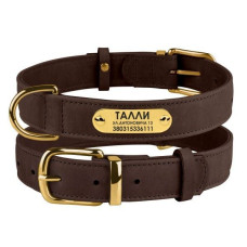 Нашийник для собак шкіряний Crazy темно-коричневий XS, 19-25 см