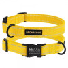 Ошейник для собак Bronzedog Сotton рефлекторный х/б брезент c металлической пряжкой, Желтый M 30-40 см