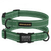 Ошейник для собак Bronzedog Сotton рефлекторный х/б брезент c металлической пряжкой, Армейский L 35-45 см