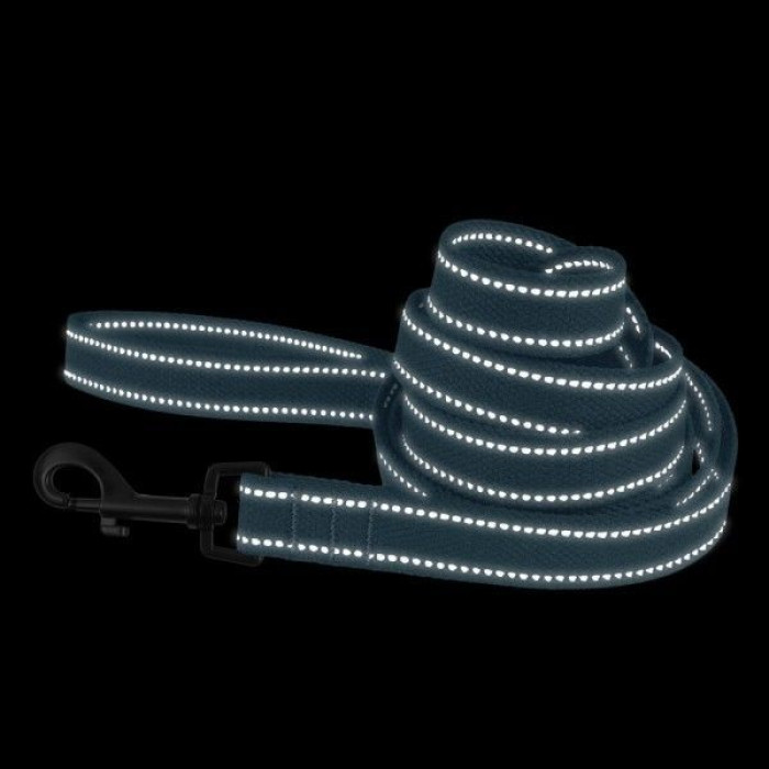 Повідець для собак Сotton рефлекторний бавовна брезент Стандарт, Синій  S 200 см, 1,6 см