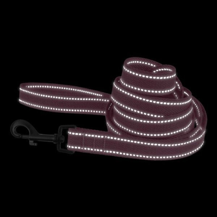 Поводок для собак Bronzedog Сotton рефлекторный х/б брезент Стандарт, Розовый M 200 см, 2 см