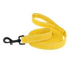 Повідець для собак Сotton рефлекторний бавовна брезент Стандарт, Жовтий  S 200 см, 1,6 см