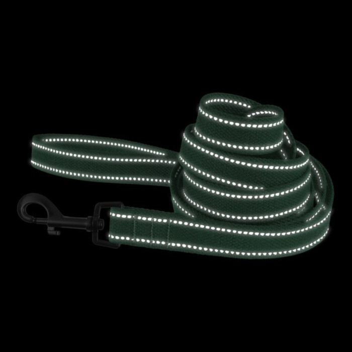 Поводок для собак Bronzedog Сotton рефлекторный х/б брезент Стандарт, Черри L 200 см, 2,5 см