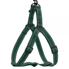 Шлея для Собак BronzeDog Сotton Стандарт Рефлекторная х/б Брезент Зеленая S, 40-53 см