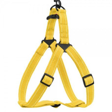 Шлея для Собак BronzeDog Сotton Стандарт Рефлекторная х/б Брезент Желтая S, 40-53 см