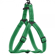 Шлея для Собак BronzeDog Сotton Стандарт Рефлекторная х/б Брезент Изумрудная S, 40-53 см
