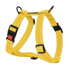 Шлея для Собак BronzeDog Сotton Н-образная Рефлекторная х/б Брезент Желтая S 40-53 см