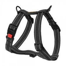 Шлея для Собак Сotton Н-подібна Рефлекторна бавовна брезент Графіт S 40-53 см