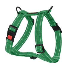 Шлея для Собак BronzeDog Сotton Н-образная Рефлекторная х/б Брезент Изумрудная S 40-53 см