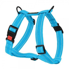 Шлея для Собак BronzeDog Сotton Н-образная Рефлекторная х/б Брезент Голубая S 40-53 см