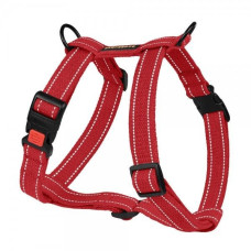 Шлея для Собак BronzeDog Сotton Н-образная Рефлекторная х/б Брезент Красная S 40-53 см