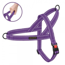 Шлея для Собак BronzeDog Сotton х/б Брезент Рефлекторная Скандинавская Фиолетовая S 32-38 см