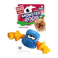 Іграшка для Собак Монстр з Піщалкою та Гумовою Мотузкою Блакитний 26 см