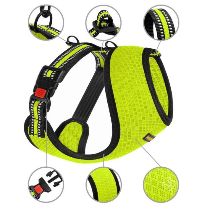 Шлея для Мелких Пород Собак BronzeDog Mesh, Лимонная