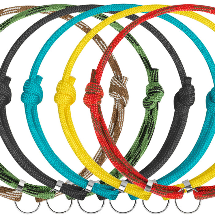 Шнурок для адресников из паракорда для собак и кошек Зеленый,  M 40-70 см