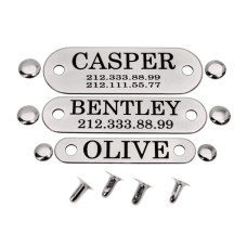 Адресник для Собак BronzeDog на Заклепках из Нержавеющей стали, овальный